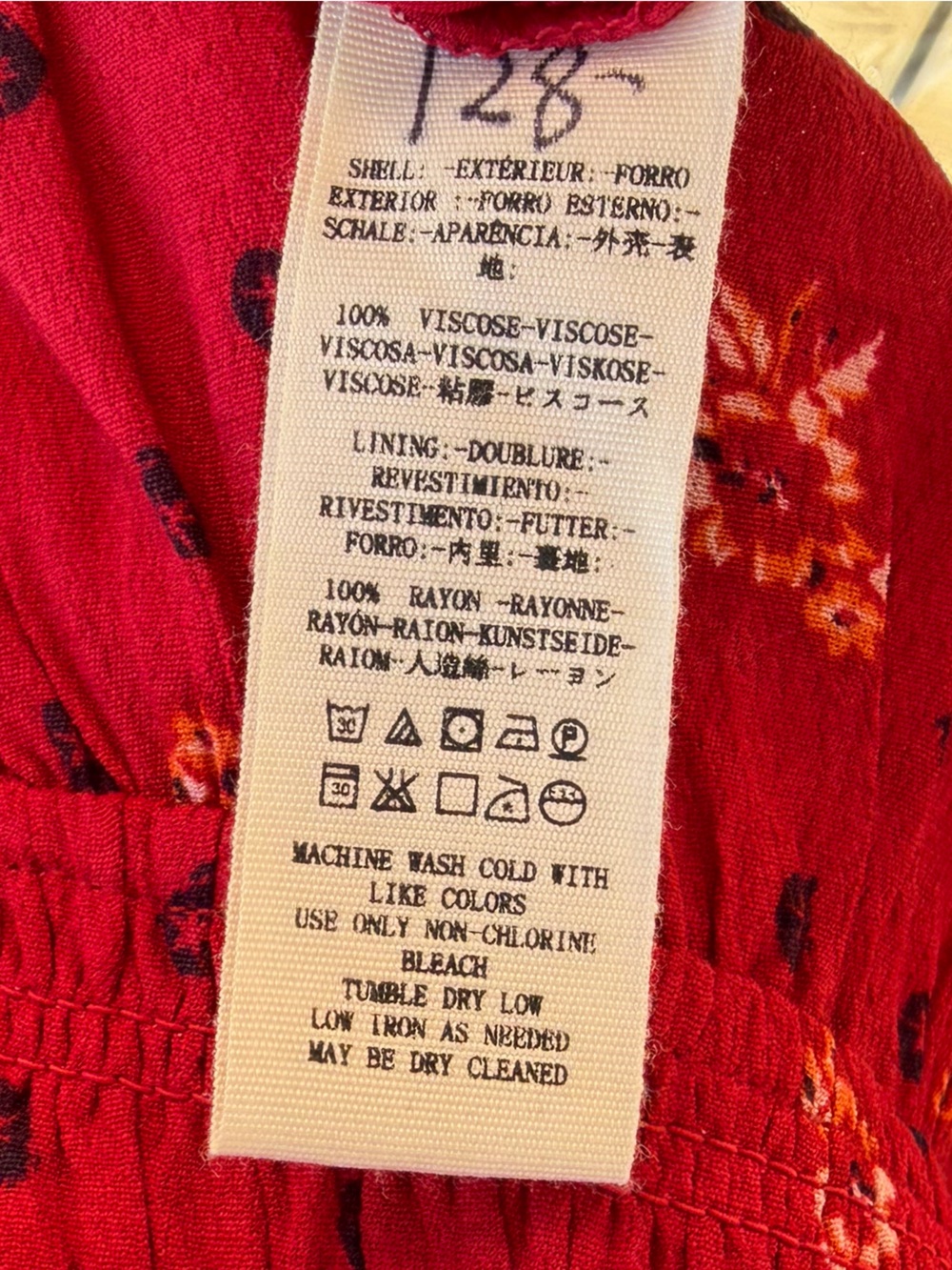 🆕🌹Free People Ruby Combo Smocked Mini Dress Boho Long Sleeve Red Floral XL Chic - Picture 16 of 17